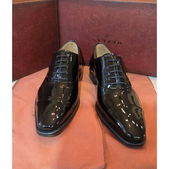 Mezlan E20264 Black Cap Toe Patent Leather Formal Oxford Size 9M main image 7